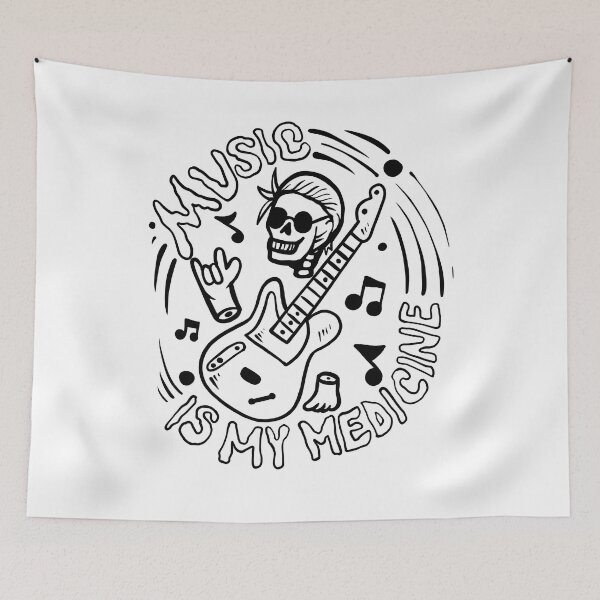 Item preview, Music Is My Medicine Skull Guitar Shirt Music Equalizer designed and sold by DKKShop.