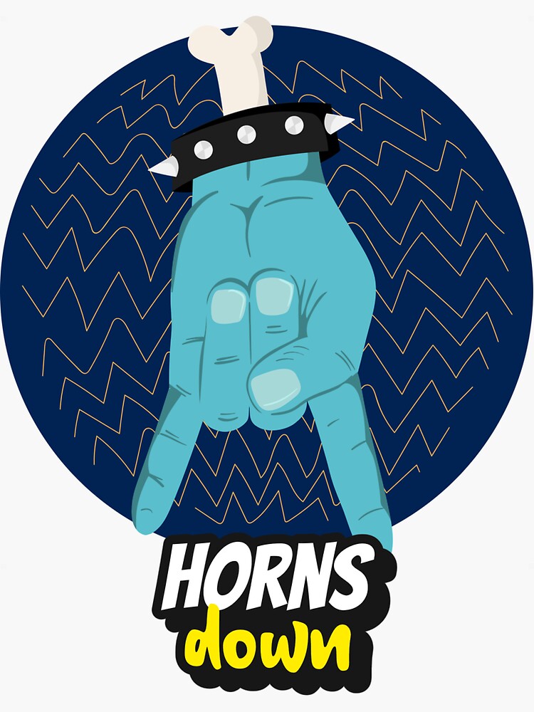 "Tshirt Design Horns Down West Virginia" Sticker by Redbubble