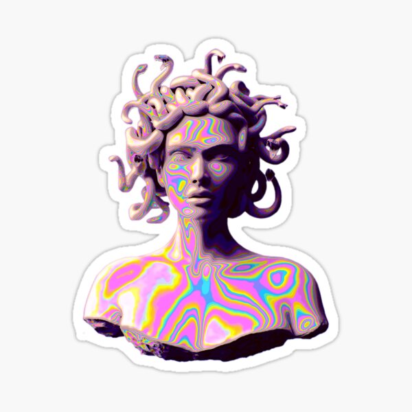  Abstract Greek Statue Bust Sticker - Cool Abstract Greek  Mythology Sticker - Premium Quality Vinyl Bumper Stickers 2-Pack, 5-Inch  on Widest Side