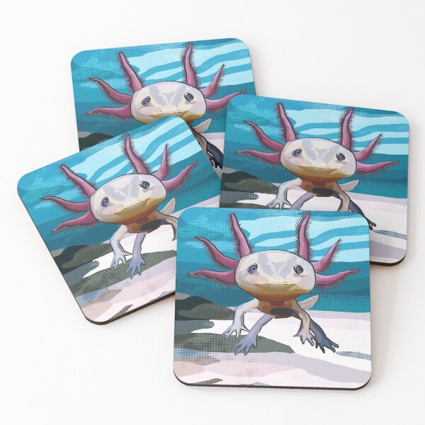 Item preview, Pink Axolotl with water and sand background designed and sold by BeeFoxTree.