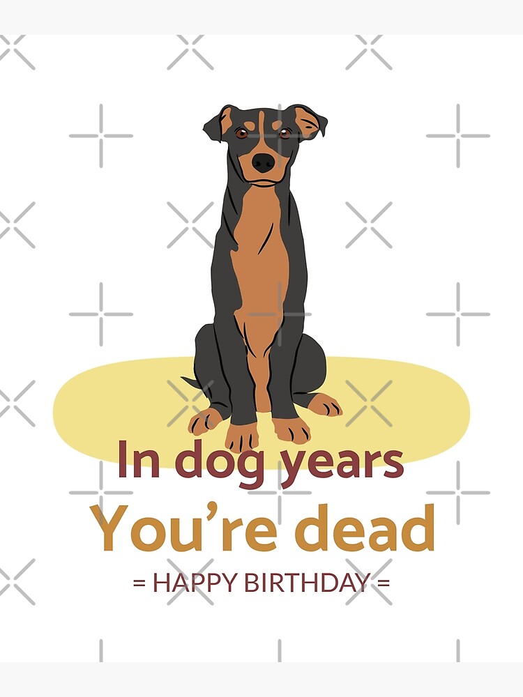 "In Hundejahren bist du tot Alles Gute zum Geburtstag" Poster von LKDesigns24 Redbubble