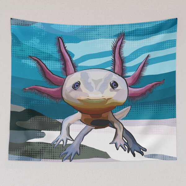 Item preview, Pink Axolotl with water and sand background designed and sold by BeeFoxTree.
