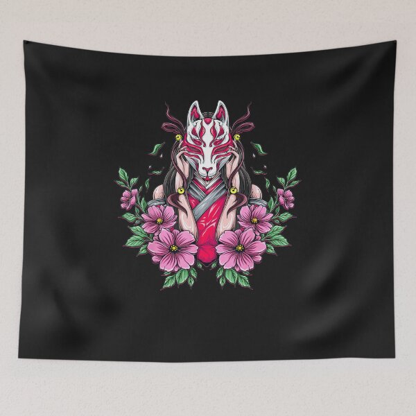 Item preview, Woman with kitsune mask Nine Tailed Fox designed and sold by Tremblay65466.