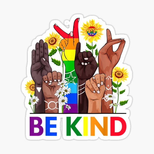 Be Kind Sign Language Hand Talking Lgbtq Gay Les Pride Asl Sticker For Sale By Kerrib6juli 5180