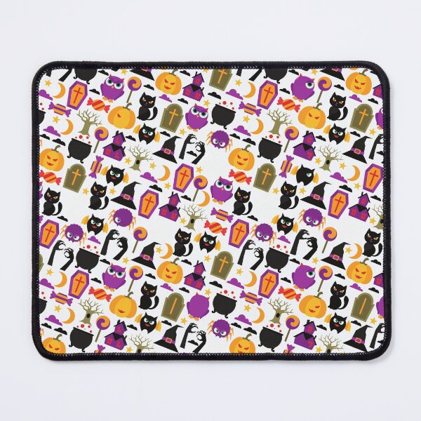 Item preview, Halloween scary Ghost Owl Black Cat Candy Lollipop Old Hose Pumpkin Seamless Pattern designed and sold by NOorYES.