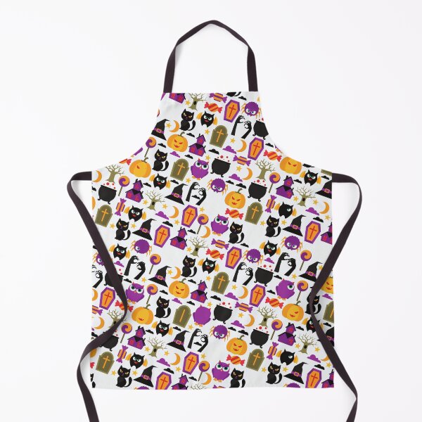Item preview, Halloween scary Ghost Owl Black Cat Candy Lollipop Old Hose Pumpkin Seamless Pattern designed and sold by NOorYES.