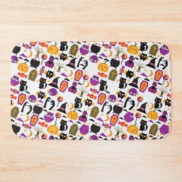 Item preview, Halloween scary Ghost Owl Black Cat Candy Lollipop Old Hose Pumpkin Seamless Pattern designed and sold by NOorYES.