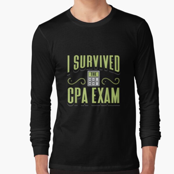 Survived Exam Spreadsheet Accounting Accountant Long Sleeve T-Shirt