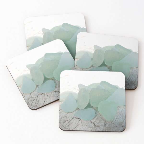 Item preview, Sea Foam Sea Glass Pieces IMAGE PRINT ONLY Small Selection on Rustic Pale Wood designed and sold by Beachy.