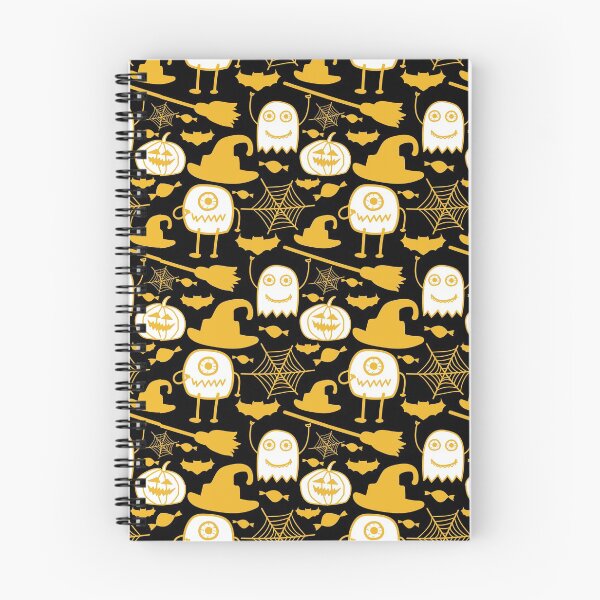 Item preview, Halloween scary Ghost Owl Black Cat Candy Lollipop Old Hose Pumpkin Seamless Pattern designed and sold by NOorYES.
