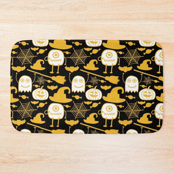 Item preview, Halloween scary Ghost Owl Black Cat Candy Lollipop Old Hose Pumpkin Seamless Pattern designed and sold by NOorYES.