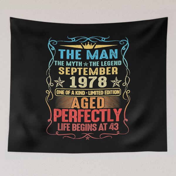 Item preview,  43th Birthday Decorations Myth Legend September 1978 designed and sold by caral8.