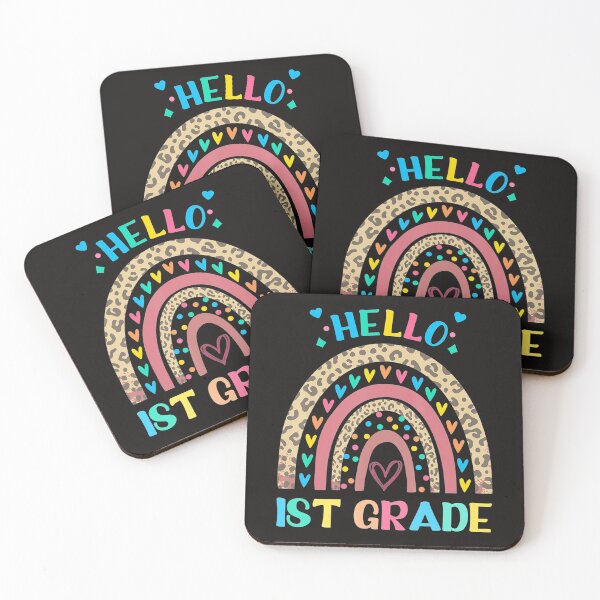 Item preview, Hello First Grade Retro Rainbow Heart For Teachers Girls  designed and sold by MoranTyler969.