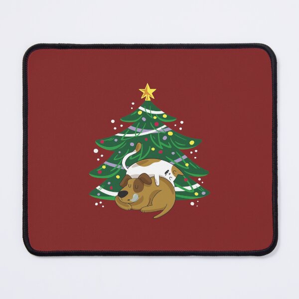 Item preview, cat and dog sleeping under the christmas tree designed and sold by Hưng Nguyễn.