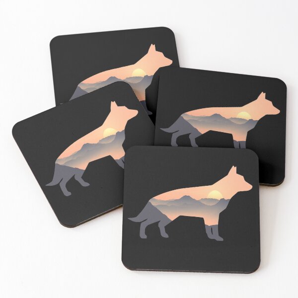 Item preview, German Shepherd Dog Silhouette Sun Mountain german shepherd gift designed and sold by alaechamlal.