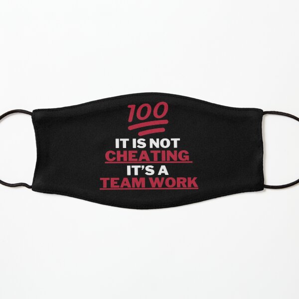 [Quotes] - It is not cheating It's a teamwork (Ver.1) (Black color) Kids Mask