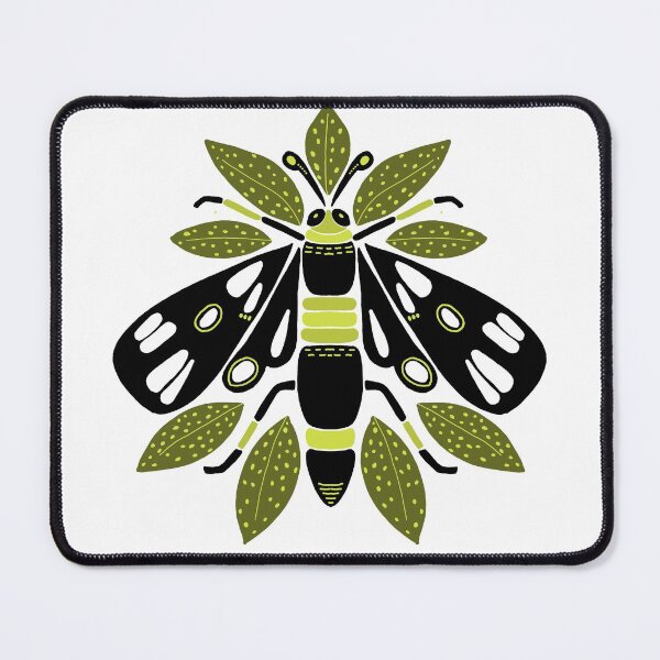 Item preview, Moth with Croton Leaves - Green Yellow designed and sold by Shalini Bisht.