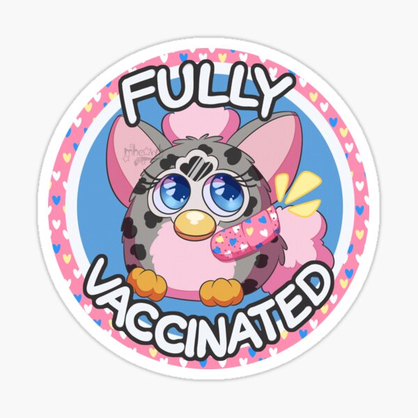 Fully Vaccinated Furby Sticker