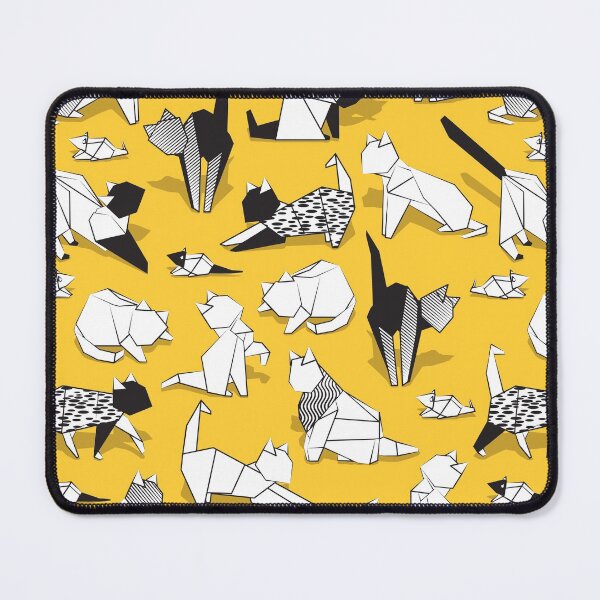 Item preview, Origami kitten friends // sunglow yellow background paper cats designed and sold by SelmaCardoso.