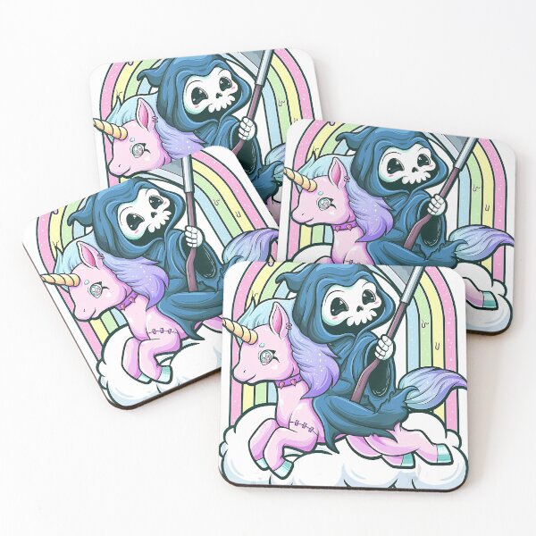 Item preview, Kawaii Pastel Goth Cute Creepy Unicorn Grim Reaper designed and sold by SkylarSin.