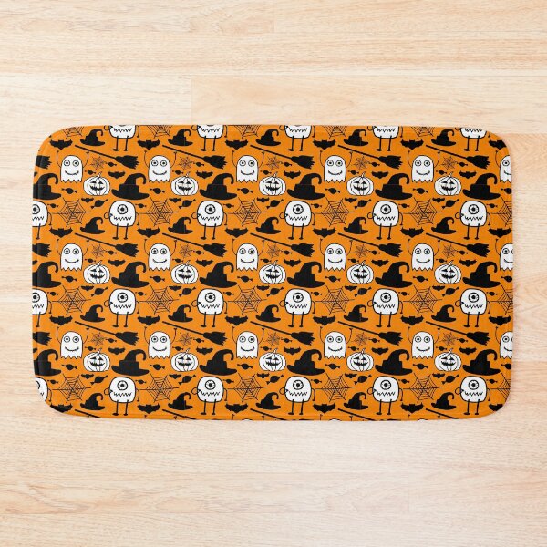 Item preview, Halloween scary Ghost Owl Black Cat Candy Lollipop Old Hose Pumpkin Seamless Pattern designed and sold by NOorYES.