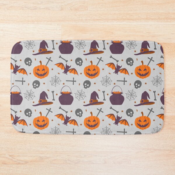 Item preview, Halloween scary Ghost Owl Black Cat Candy Lollipop Old Hose Pumpkin Seamless Pattern designed and sold by NOorYES.