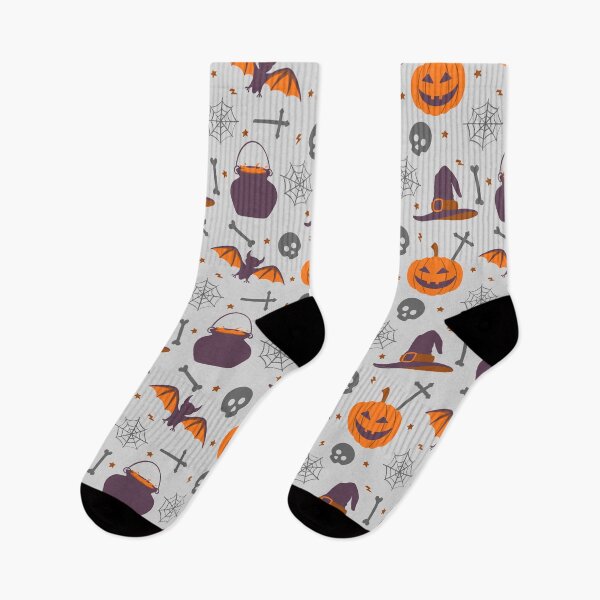 Item preview, Halloween scary Ghost Owl Black Cat Candy Lollipop Old Hose Pumpkin Seamless Pattern designed and sold by NOorYES.