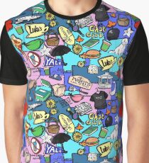 Gilmore Girl Pattern blue Graphic T-Shirt