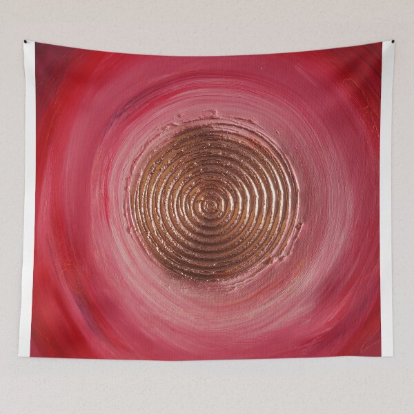 Item preview, Red sunrise Sun abstract painting by Ksavera designed and sold by KsaveraArt.