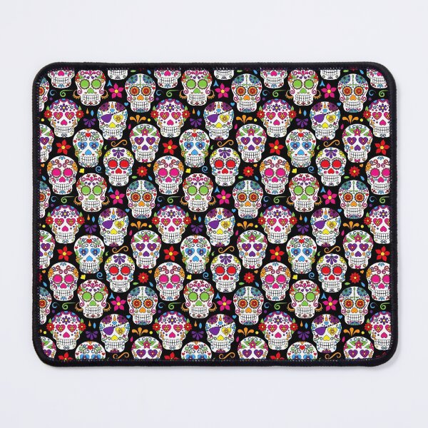 Item preview, brightly colored sugar skulls on a black background designed and sold by headpossum.