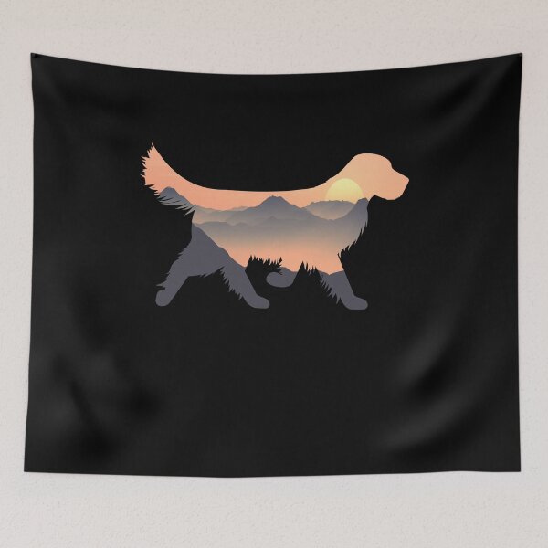 Item preview, Golden Retriever Dog Silhouette Sun Mountain Gift designed and sold by alaechamlal.