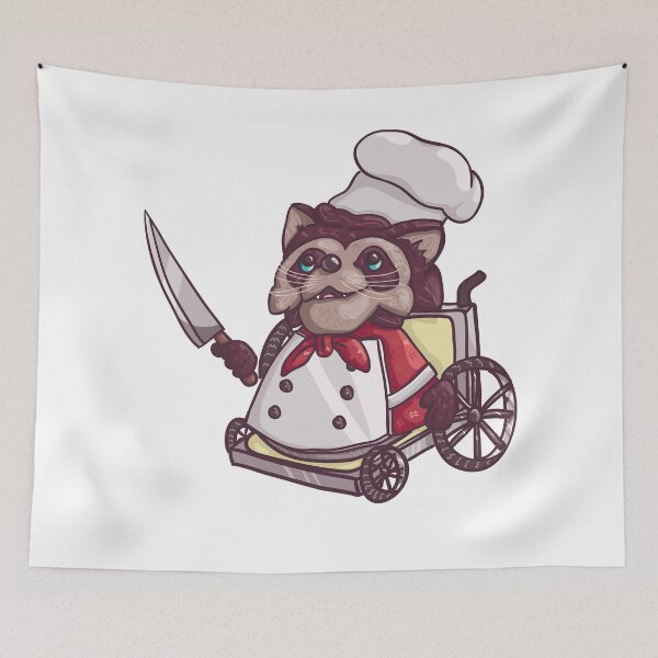 Item preview, Cooking With Teammates Is Very Fun Overcooked Game  Wheelchair Raccoon Chef Premium Berlin designed and sold by FolgeOvercooked.