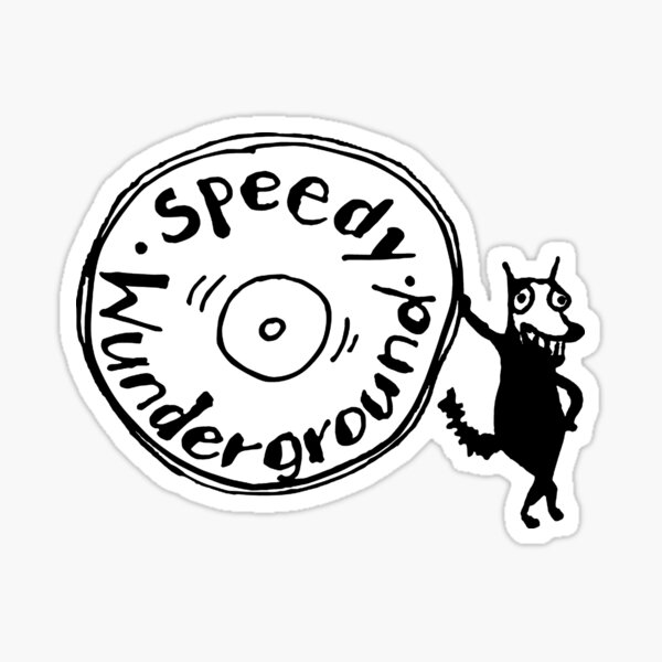 Speedy Wunderground Logo Black Sticker