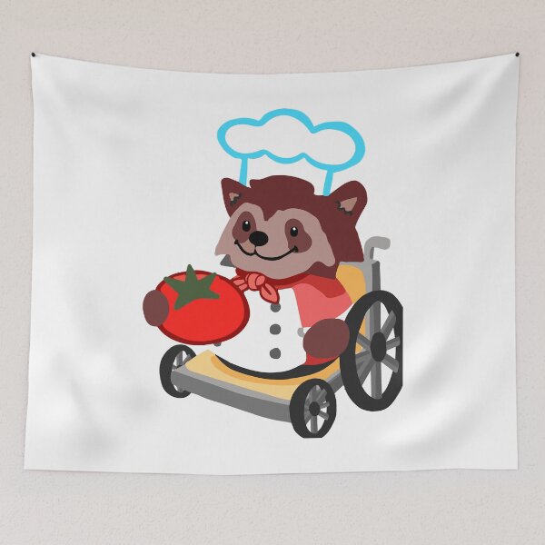 Item preview, Cooking With Teammates Is Very Fun Overcooked Game  Wheelchair Raccoon Chef Rave Acid designed and sold by FolgeOvercooked.