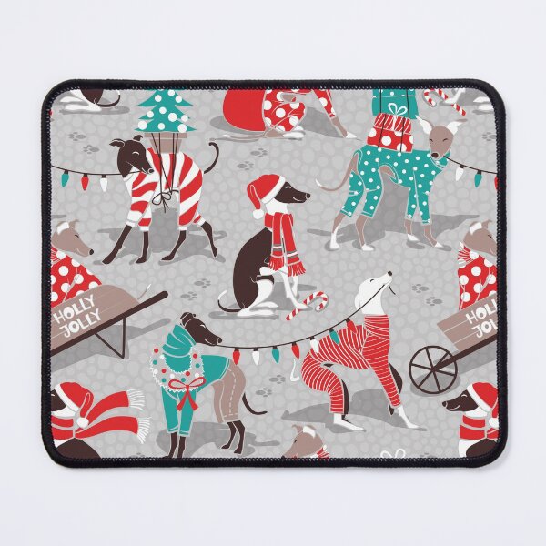 Item preview, Greyhounds Christmas dogwalk // grey background designed and sold by SelmaCardoso.