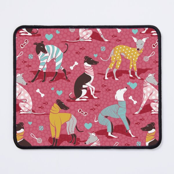 Item preview, Greyhounds dogwalk // red background designed and sold by SelmaCardoso.