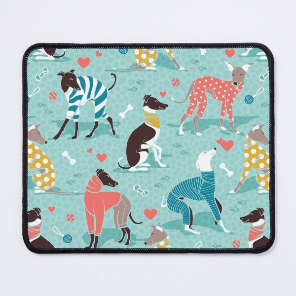 Item preview, Greyhounds dogwalk // aqua background designed and sold by SelmaCardoso.