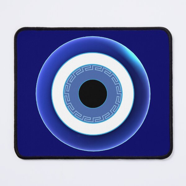 Item preview, Mati Evil Eye Greek Keys Vivid Blue Large designed and sold by Yiorgos Designs.