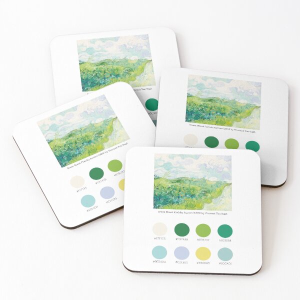 Item preview, Colour Palette of Green Wheat Fields, Auvers (1890) by Vincent Van Gogh designed and sold by CoffeewithAnh.