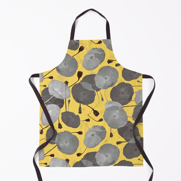 Item preview, Elegant Modern Abstract Yellow Gray Poppy Floral Pattern designed and sold by tanjica.