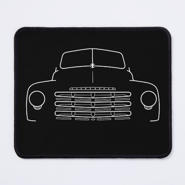 Item preview, Studebaker 2R5 classic 1950s pickup truck white outline graphic designed and sold by soitwouldseem.