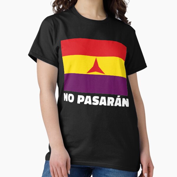 Item preview, No Pasarán International Brigades Distressed Second Spanish Republic Flag designed and sold by EmpoweredHuman.