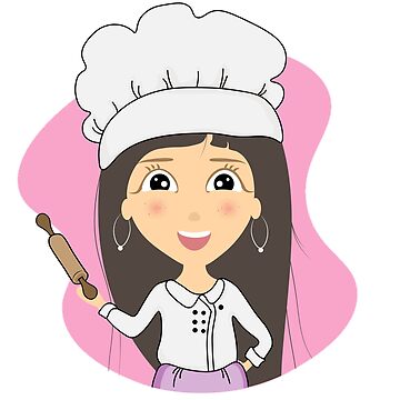 Pastry Chef Girls Watercolor Clipart Bundle, Transparent PNG, Girl