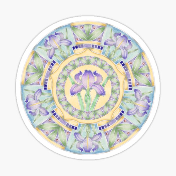 Iris Nouveau Watercolour Floral Sticker