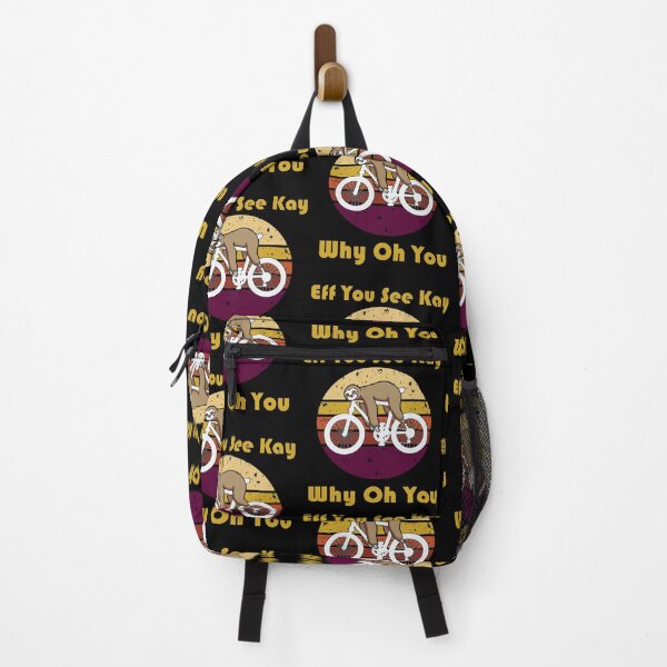 Item preview, Eff You See Kay You Oh You Sloth Bicycle Retro Vintage Sunset designed and sold by evadeedesigns.