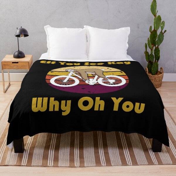 Item preview, Eff You See Kay You Oh You Sloth Bicycle Retro Vintage Sunset designed and sold by evadeedesigns.