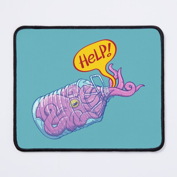 Item preview, Octopus inside a plastic bottle asking for help designed and sold by Zoo-co.