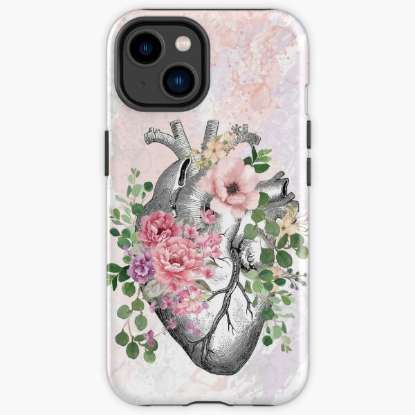 Bloom Floral Heart Human Anatomy pink roses flowers iPhone Tough Case