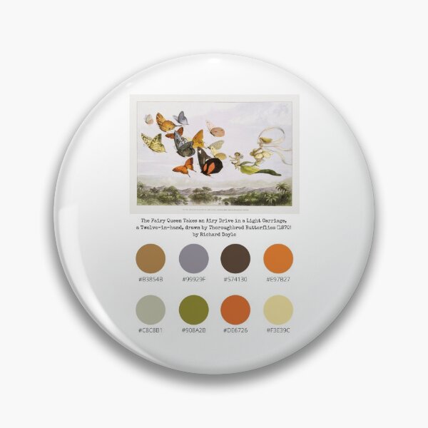Item preview, Colour Palette of The Fairy Queen Takes an Airy Drive in a Light Carriage, a Twelve–in–hand, drawn by Thoroughbred Butterflies (1870) by Richard Doyle designed and sold by CoffeewithAnh.