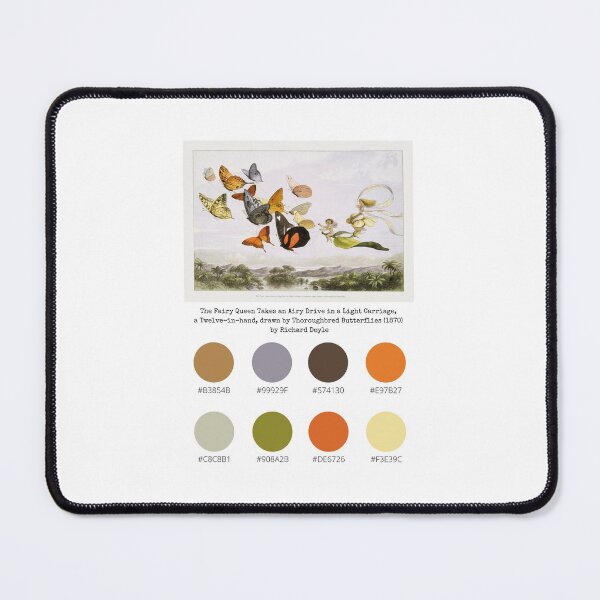 Item preview, Colour Palette of The Fairy Queen Takes an Airy Drive in a Light Carriage, a Twelve–in–hand, drawn by Thoroughbred Butterflies (1870) by Richard Doyle designed and sold by CoffeewithAnh.